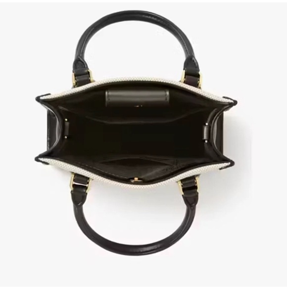 NWT KATE SPADE ELLIE MINI CANVAS  TOTE / CROSSBODY BLACK KK235 - Picture 3 of 9